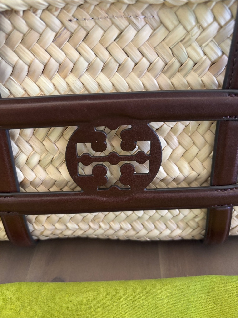New Tory Burch Small Ella Straw Basket Bag Tote - Picture 3 of 6